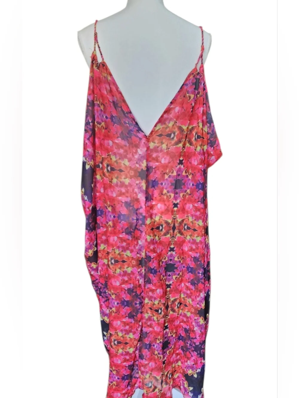 6 Shore Road Floral Pink Purple Orange Swim Coverup Kaftan